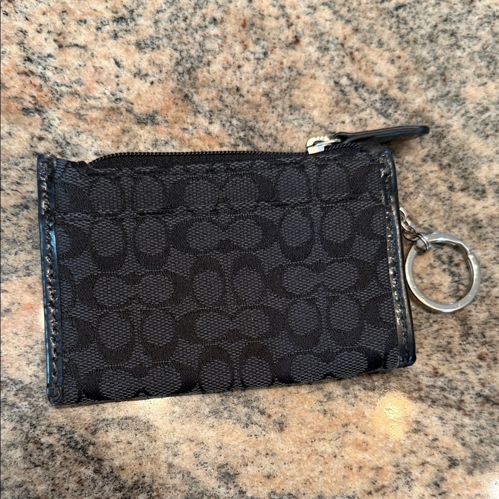Coach Black Signature Clutch Wristlet